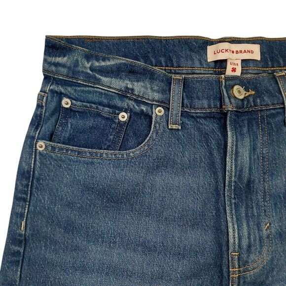 Lucky Brand Jeans Womens 28x28 Blue Boyfriend Mid Rise Relaxed Straight Denim - Picture 3 of 13